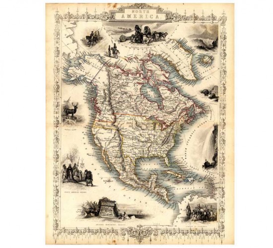Map of North America, d.1850